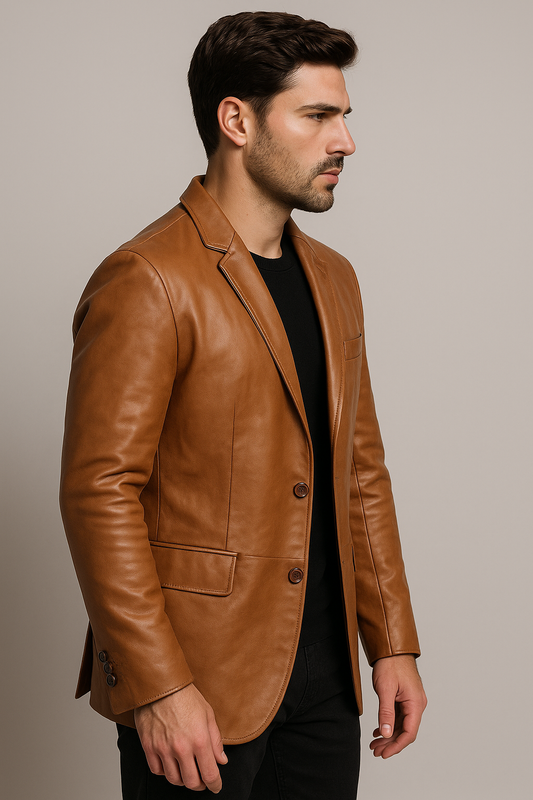 Heritage Tan Classic Leather Blazer