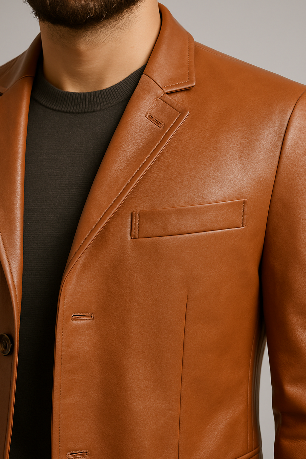 Heritage Tan Classic Leather Blazer