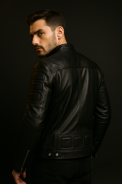ShadowRide Premium Black Moto Leather Jacket