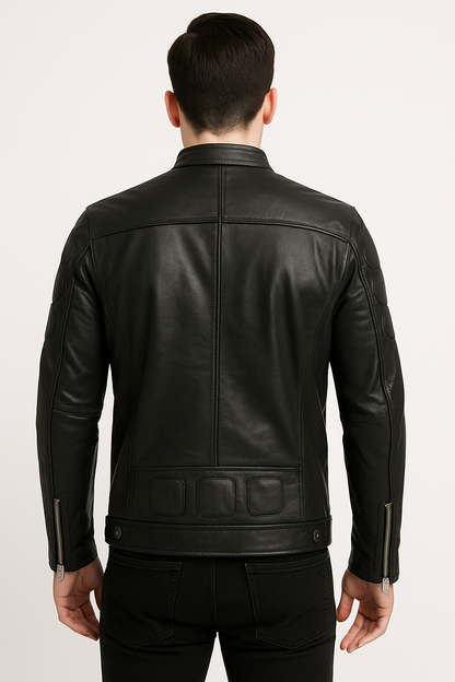 ShadowRide Premium Black Moto Leather Jacket